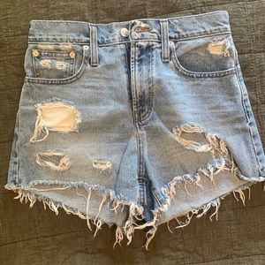 Madewell Distressed the Perfect Jean Shorts